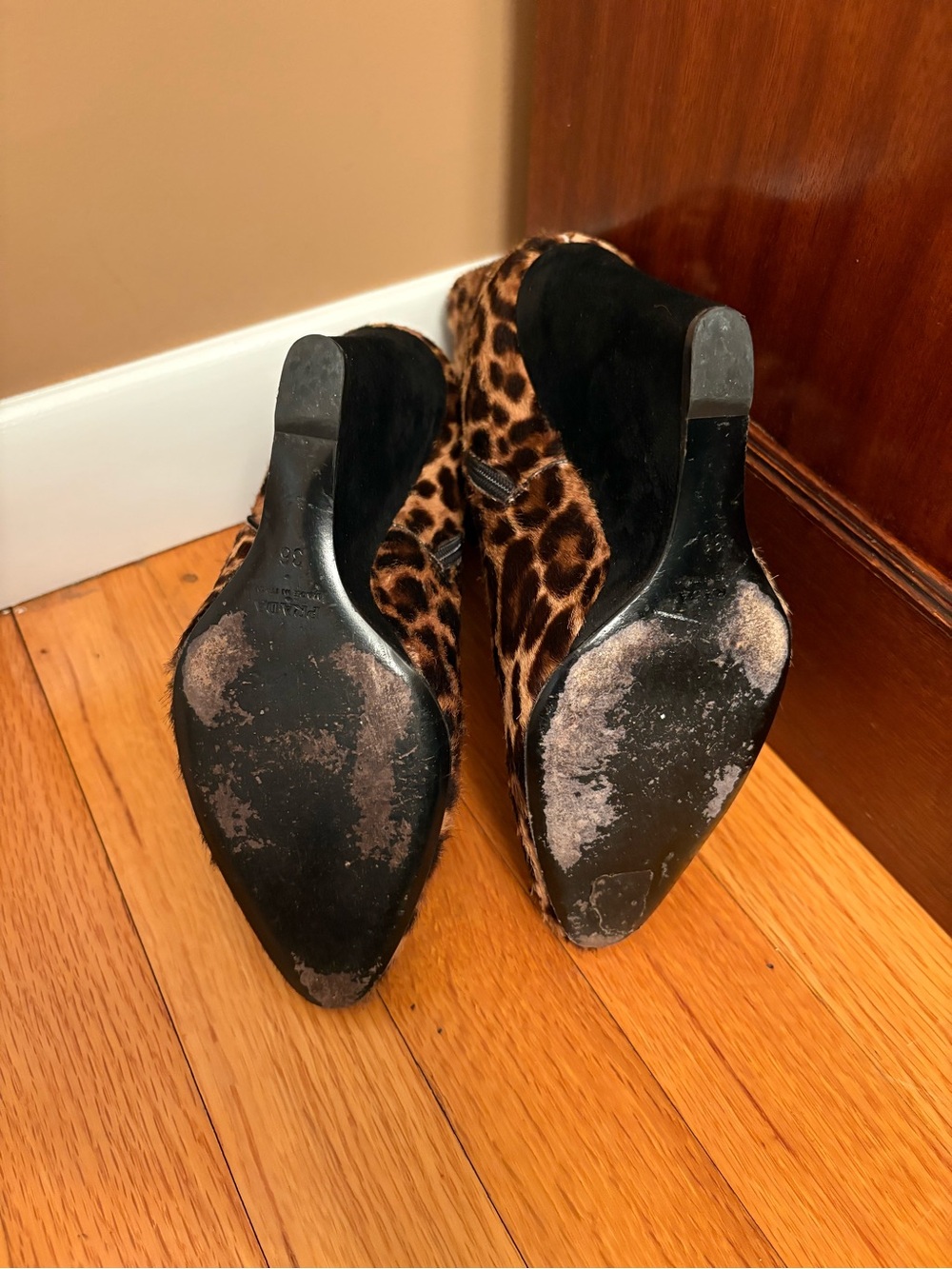 Prada Pony Hair Leopard Print Boots 7715 Size 36EU - Picture 9 of 12